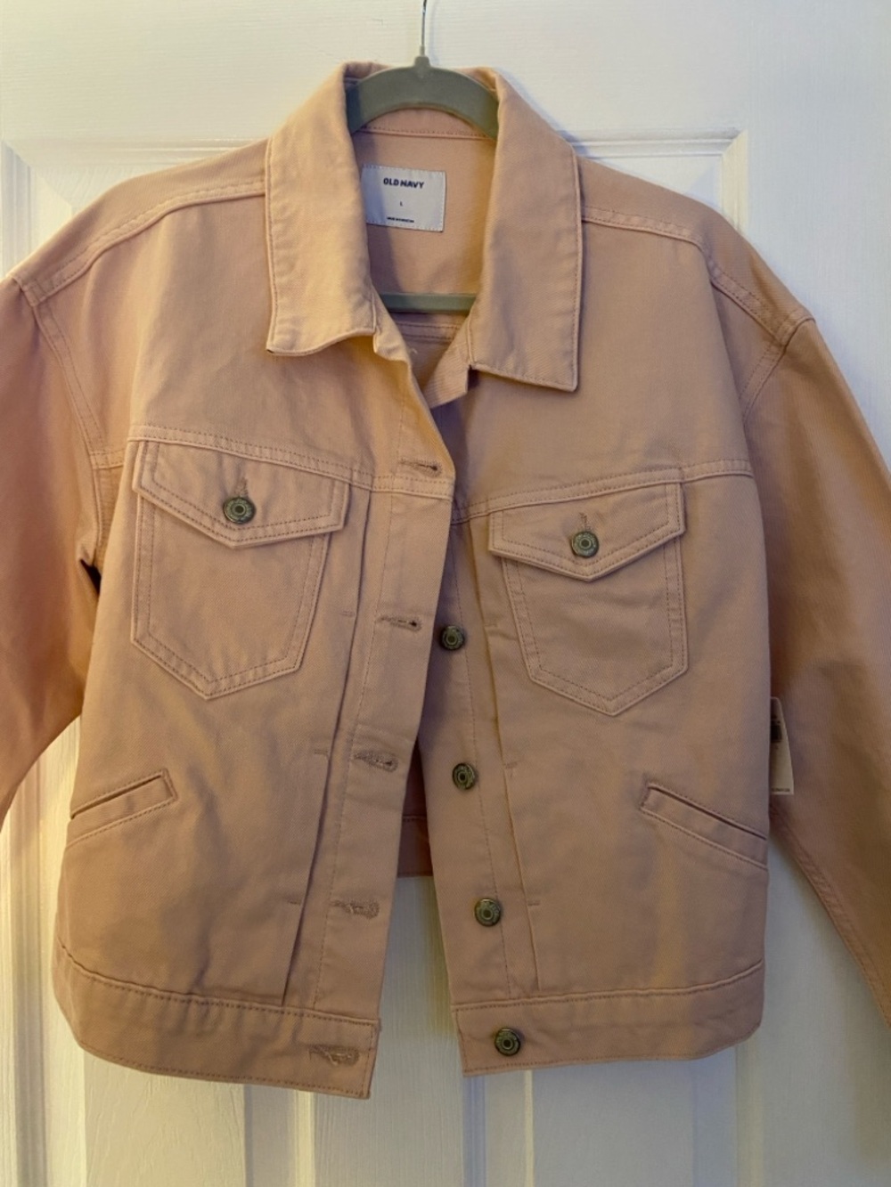 Old Navy Pink Jean Jacket with Flap Pockets